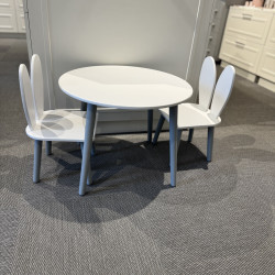 Furniture set round table + chairs "Bunny" White/Grey Furniture set round table + chairs "Bunny" White/Grey